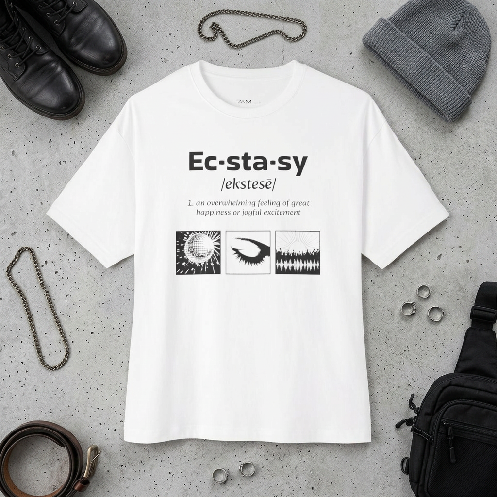 White Ec·sta·sy Boxy Tee