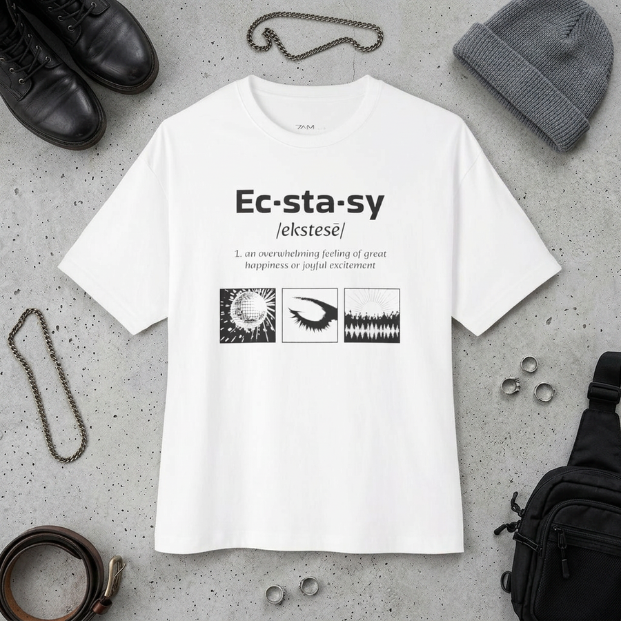 White Ec·sta·sy Boxy Tee